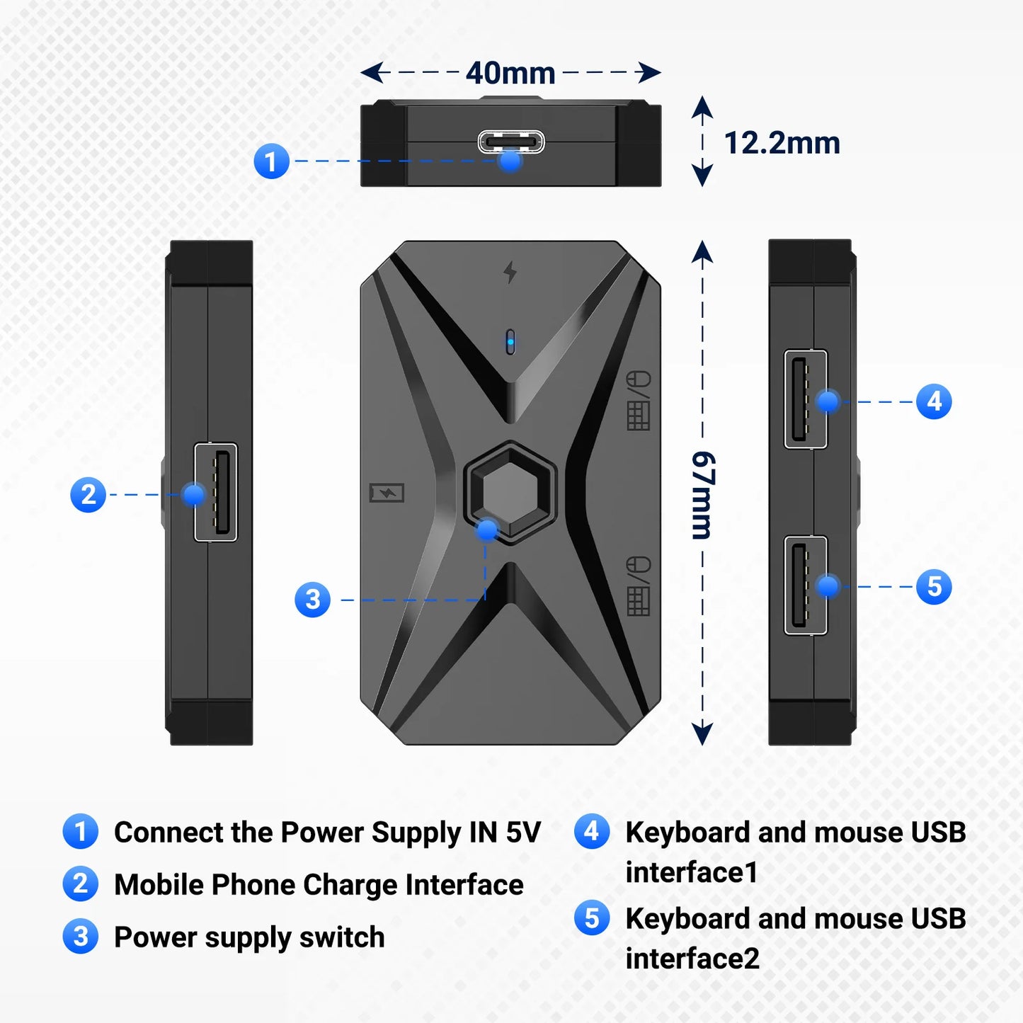 M1 Pro+ Mobile Gaming Adapter Keyboard Mouse PUBG COD