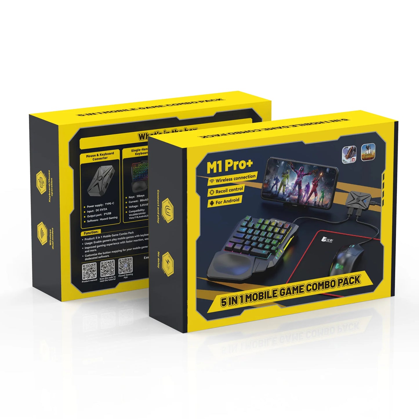 M1 Pro+ Mobile Gaming Adapter Keyboard Mouse PUBG COD