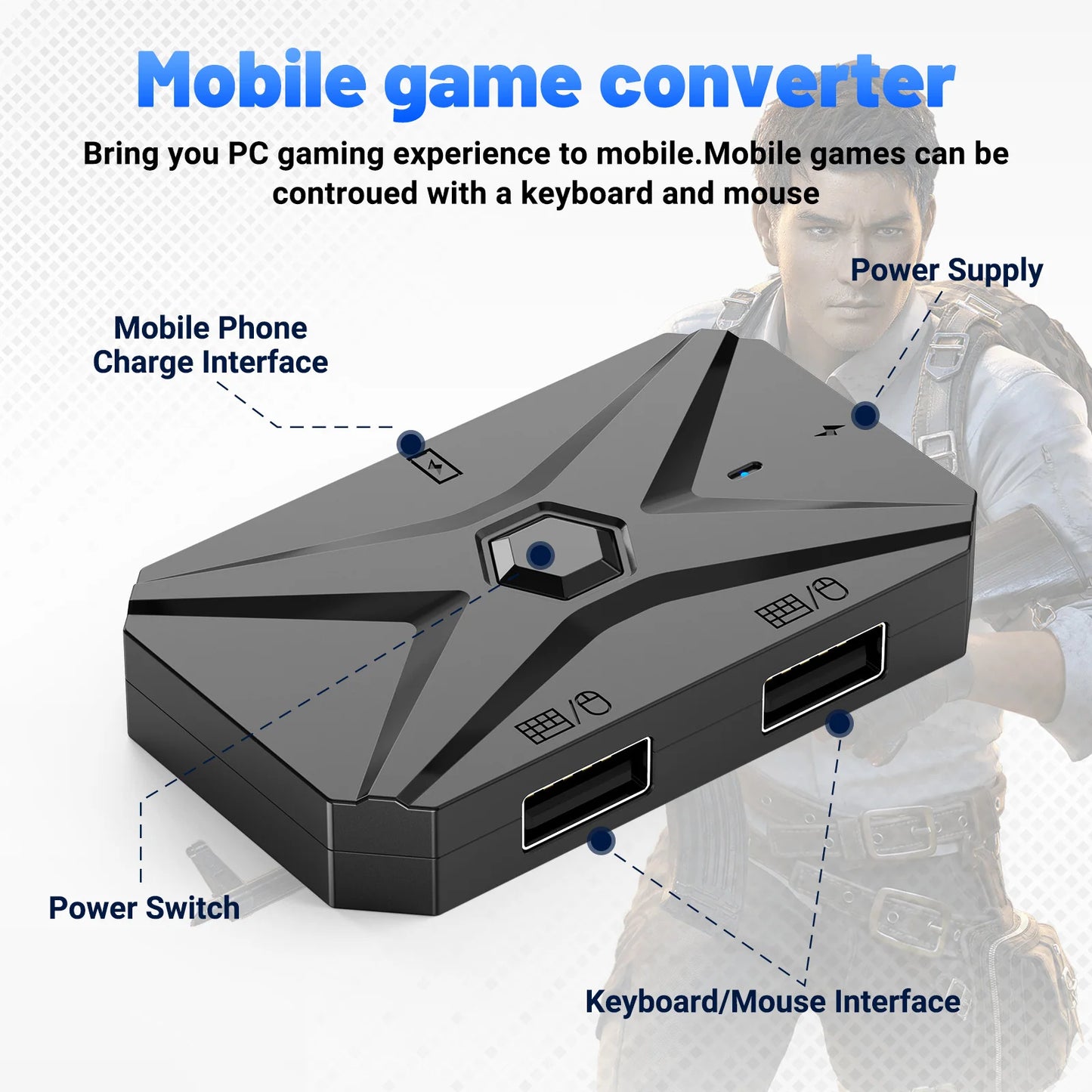 M1 Pro+ Mobile Gaming Adapter Keyboard Mouse PUBG COD