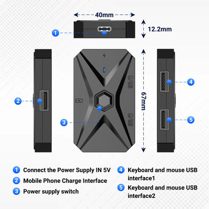 M1 Pro+ Mobile Gaming Adapter Keyboard Mouse PUBG COD