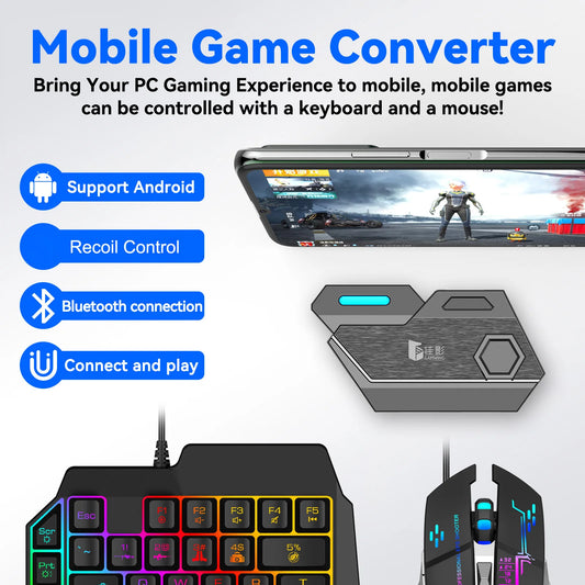 5 in 1 Mobile Gaming Kit Keyboard Mouse PUBG COD