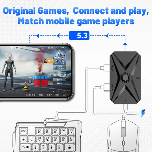 M1 Pro+ Mobile Gaming Adapter Keyboard Mouse PUBG COD